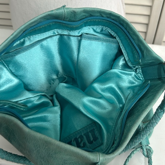 Teal Leather Women's Bag - Picture 4 of 9